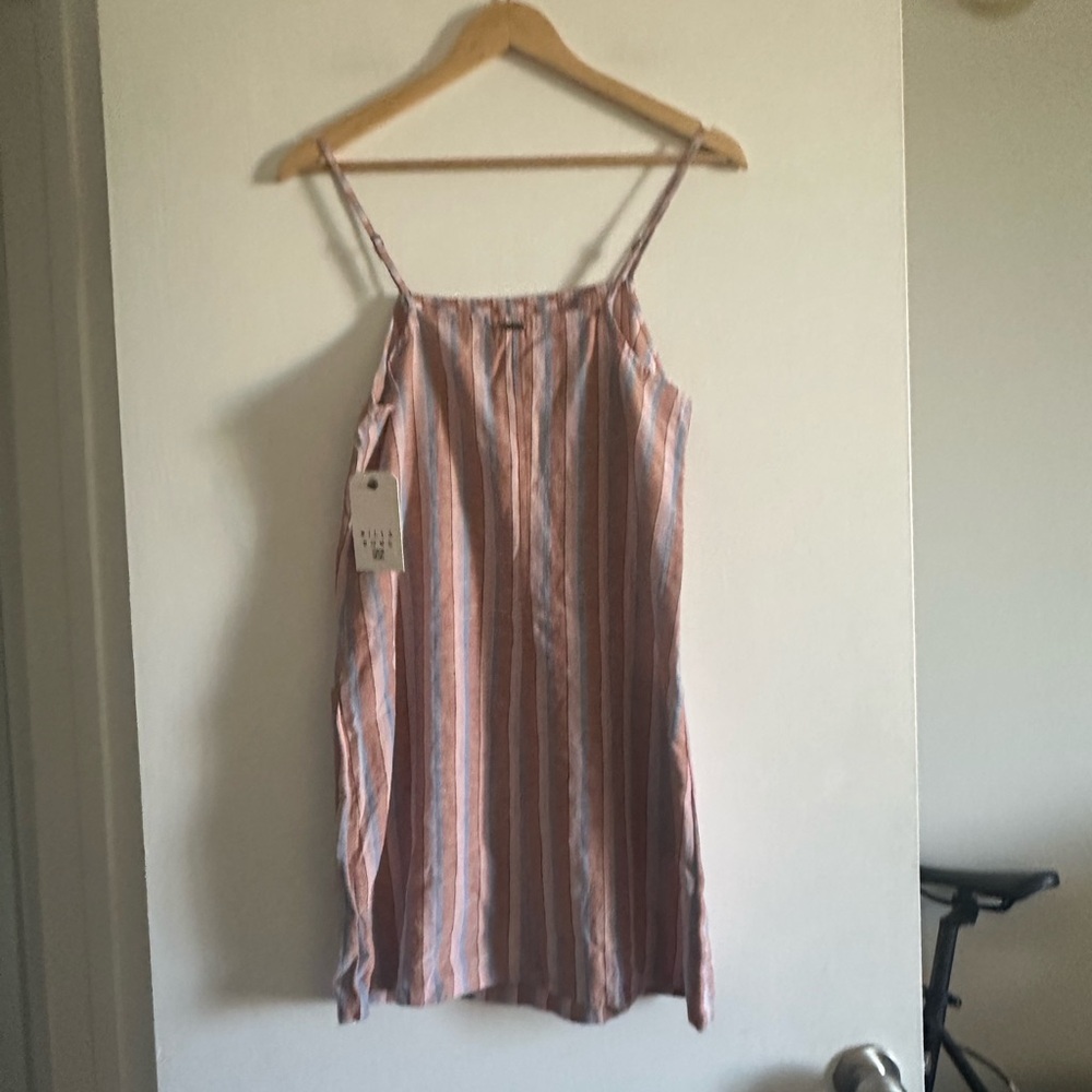 NWT Billabong Striped Beach Classic Front Pocket Mini Dress size Small - Picture 4 of 10